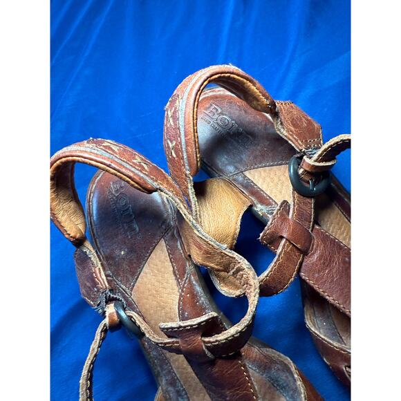 Born Ankle Adjustable Strap Sandals Open Toe Leather Womens 8 Classic Comfort - Picture 2 of 7